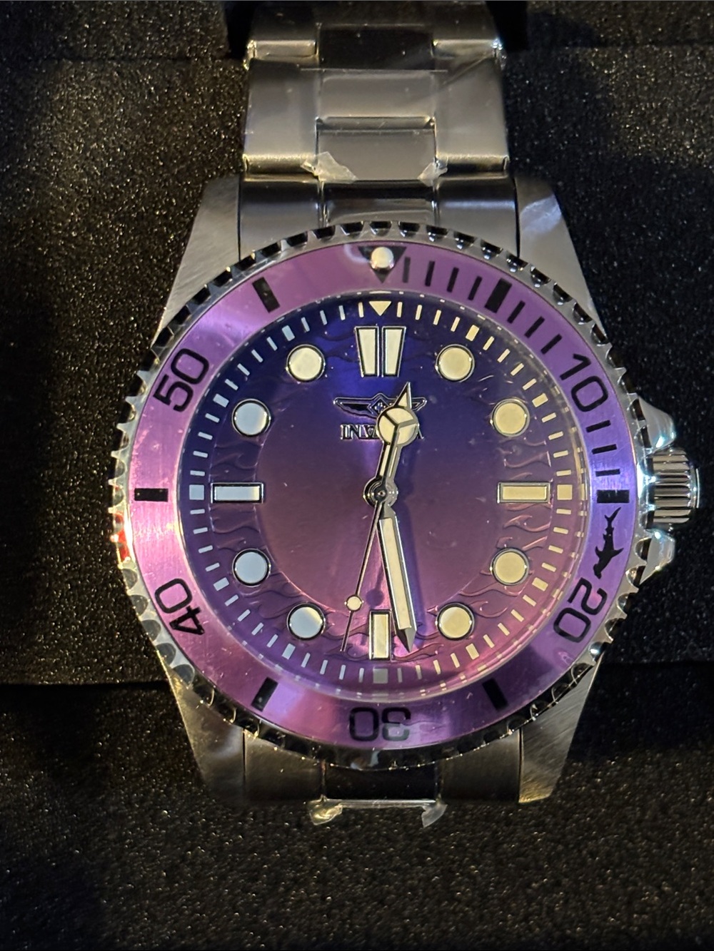 Invicta Men's Purple Dial Stainless Steel Dive-Style Watch